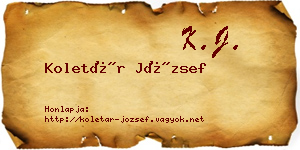 Koletár József névjegykártya