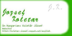 jozsef koletar business card