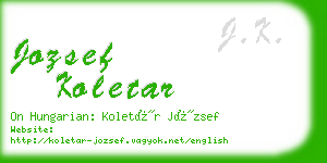 jozsef koletar business card